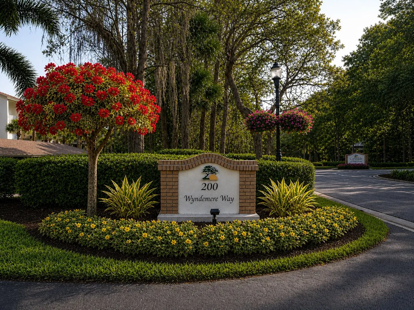 Florida landscaping maintenance service in progress